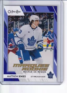 2023-24 MATTHEW KNIES UD O-PEE-CHEE BLUE BORDER MARQUEE RC #573 - Picture 1 of 2