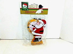 KURT ERLE HOLZORNAMENT GUESS YOUR WT SANTA ON A SCALE SANTA WORLD NEU IN VERPACKUNG 1987 VTG - Bild 1 von 3