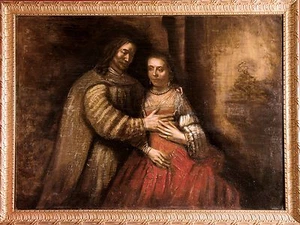 Vintage Kunst Original Ölgemälde Dänhardt Judenbraut Rembrandt Reproduktion - Bild 1 von 12