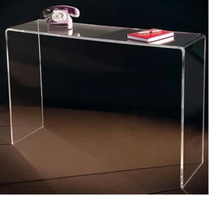 Tavolino Consolle Tavolo Scrivania Plexiglass Trasparente L70xP33xH70 Spess 10mm - Foto 1 di 2