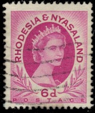 RHODESIA and NYASALAND 147i (SG7a) - Queen Elizabeth II "Bright Purple" (pf94797