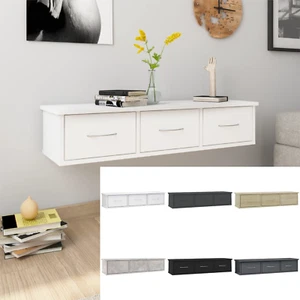Wall-mounted 3-Drawer Shelf Storage Wall Cabinet Engineered Wood Sideboard - Picture 1 of 57