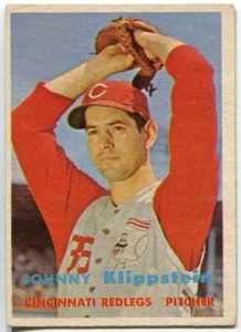 1957 Topps #296 Johnny Klippstein Cincinnati Reds - 4th Series - Picture 1 of 2