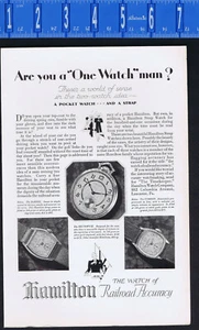 HAMILTON The Watch of Railroad Accuracy - 1928 PRINT AD  - Bild 1 von 1