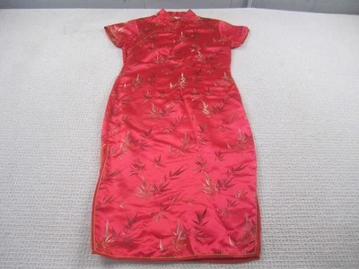 Vestido Star Mujer 38 Rojo Dorado Bambú Cheongsam Qipao Chino Tradicional Corto Foto 1 de 4