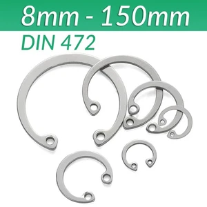DIN 472 Sicherungsring Seegerring f Bohrungen Federstahl Edelstahl A2 8mm-150mm - Picture 1 of 58