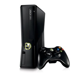 Microsoft Xbox 360 S 4GB Console - Black (1439) with power & original controller