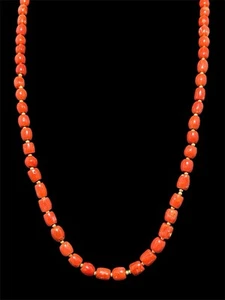 Collane corallo rosso naturale e argento 925 placcati in oro - Foto 1 di 5