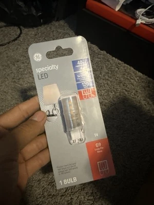 GE LED T4 G9 base Specialty New Open Light Bulb 40w 120 volts Loop Pin Base - Image 1 of 2