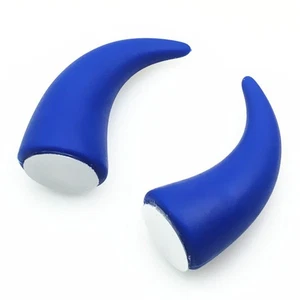 1Pair Navy Blue Motorcycle Helmet Devil Horn Silicon with Rubber Suction Cup - Picture 1 of 9