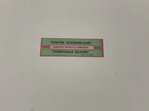 Jukebox Title Strip Andrews Sisters Christmas Island Winter Wonderland Lombardo - Picture 1 of 1