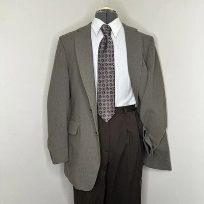 VTG Warren Sewell Mens 40R Blazer Sport Coat Suit Jacket Brown 2 Button Wool USA - Image 1 of 4