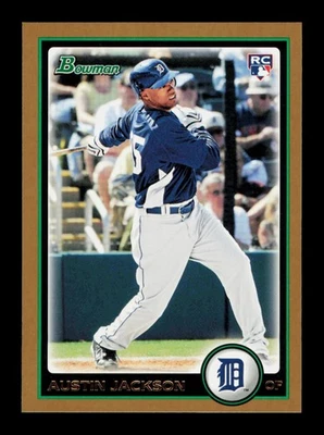 Bowman #198 2010 Austin Jackson Gold Rookie Detroit Tigers Foto 1 de 2
