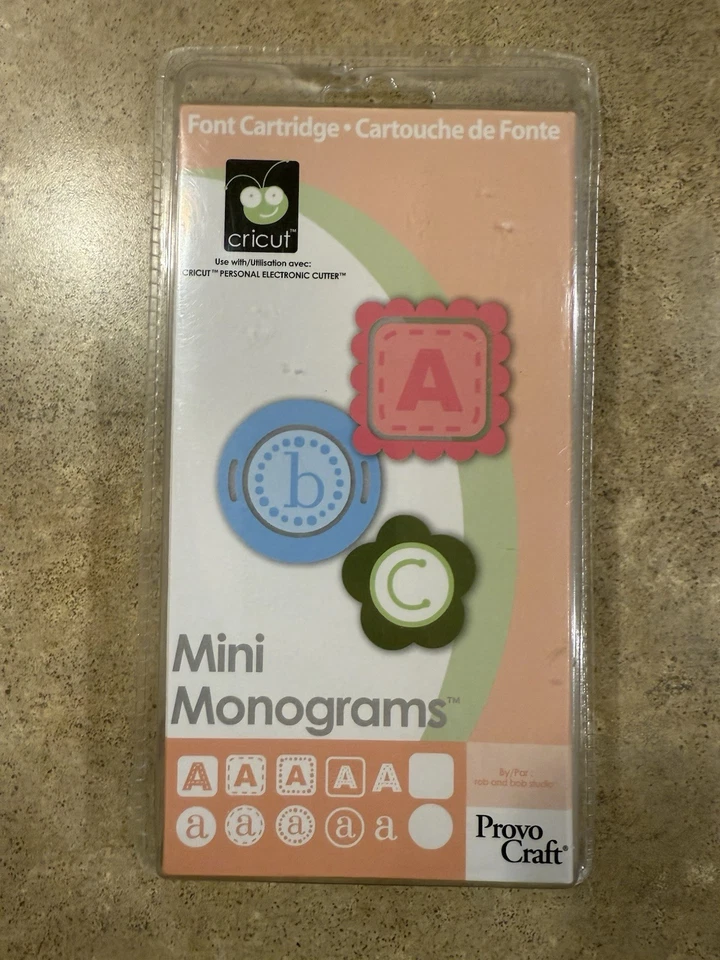 Cricut - MINI MONOGRAMS - Cartridge #29-0018 FACTORY UNLINKED Letters
