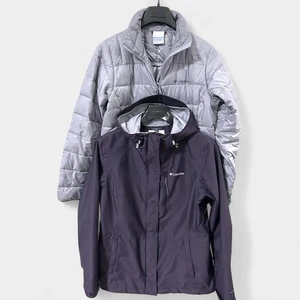 Columbia 3-in-1 Whirlibird Wechseljacke Gr. M lila Schnee Ski Kapuze Mantel - Bild 1 von 11