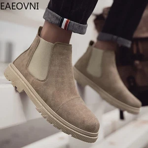 New Winter Boot Casual Shoes for Men Round Toe Slip-on Trendy All-match British - Picture 1 of 15