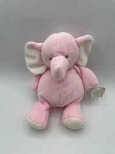 New Carters Pink Elephant Plush White Ears #61036 2014 9" Lovey Imperfect Tag - Picture 1 of 14