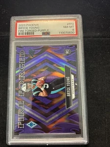 2023 Panini Phoenix Fire Forged Purple Holo #’d 42/125 Bryce Young PSA 8 - Foto 1 di 4