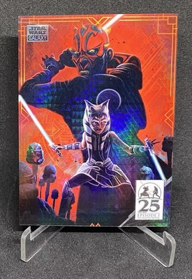 THE DARK DUEL 2024 Topps Chrome Galaxy Star Wars PRISM Refractor PR#25/75 - Image 1 of 2