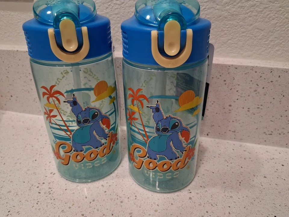 2 STITCH GOOD VIBES 16 OZ  LEAKPROOF ANTIMICORBIAL BPA FREE SIPPY CUPS  - Image 1 of 2