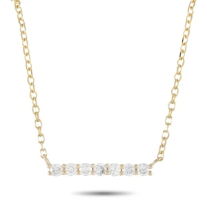 Collana a barretta in oro giallo 14 kt con diamanti 0,10 ct - Foto 1 di 1