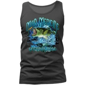 CAMISETA SIN TANQUE GRÁFICA MAN MEDICINE YOUR DOSIS LUBS PESCA AL AIRE LIBRE DEPORTES - Imagen 1 de 11