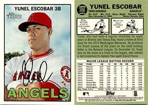 2016 Topps HERITAGE Baseball Card 306 YUNEL ESCOBAR LOS ANGELES ANGELS