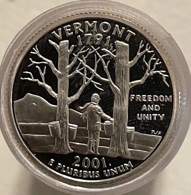 2001 S State Quarter Vermont Roll Gem Cameo Clad Proof 40 US Coins Proof Sets - Image 1 of 3