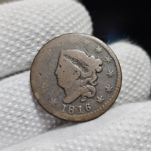 1816 großer Cent N.2 komplett gedrehte Rückseite seltene Fehlermünze - Bild 1 von 9
