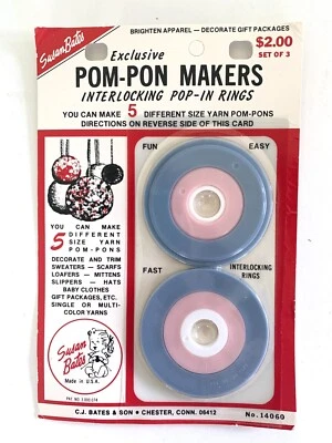 Nuevo de Lote Antiguo Susan Bates POM-PON MAKER Hace 5 Tamaños Pompones Foto 1 de 2