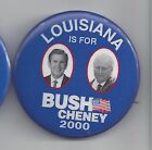 2000 Bush & Cheney Small 1 1/2" Louisiana Jugate Picture Campaign Button