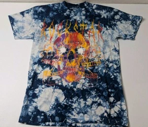 Rockstar Original T Shirt Men's S Blue Tie Dye Graphic Skull Flames Short Sleeve - Picture 1 of 5