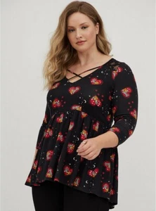 Torrid Disney Lady and Tramp Top Shirt Babydoll NWT New 00X - Picture 1 of 9