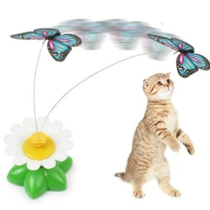 Pet Cat Puppy Electric Toys Teaser Interactive Cats Rotating Butterfly Funny Toy - Picture 1 of 5