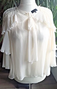 Luisa Spagnoli Italia,Seidenbluse mit Plissee und Spitze + TOP,Gr.M/38/40*NEU* - Bild 1 von 11
