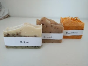 3x Seife Naturseife handgem Kräuterseife 134 g Ringelblume, Kräuter, Rosmarin - Bild 1 von 3