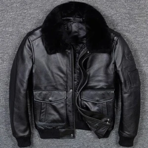 Mens A2 Vintage Air force Flight Bomber Bikers Lambskin Leather G1 Coat - Picture 1 of 6