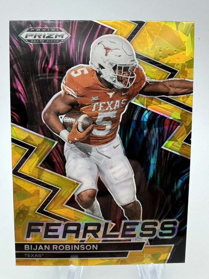 2023 Prizm Draft Picks #F-21 Bijan Robinson Gold Cracked Ice Fearless Nm - Image 1 of 2