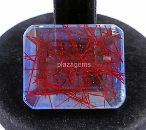 Rare Bi-Color Rutilated Quartz 148 Ct Certified Emerald Cut Loose Gemstone 4OUF - Picture 1 of 8