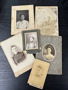 Antique And Vintage Women Photos Cabinet Card Sepia #F - Picture 1 of 7