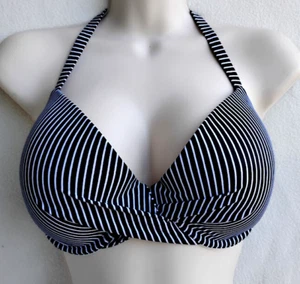 Shade & Shore Lightly Lined Twist Front Bikini Top Black and White size 36DD - Picture 1 of 8
