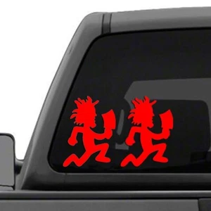 Get 2 Red Hatchetman - Psychopathic Record Decals - ICP - Insane Clown Posse - Picture 1 of 2