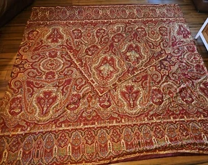 Pottery Barn Alice Paisley Duvet Pillow Shams Full Queen Medallion Maroon Gold - Picture 1 of 8