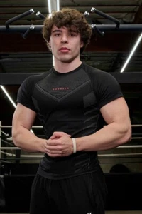YOUNGLA (SOLD OUT) - 465 SUPERHERO COMPRESSION TEES - BLACK - XSMALL - Picture 1 of 5