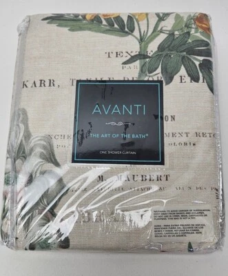 Avanti Linens Alana Ivory Floral Fabric Shower Curtain 72 x 72 New - Image 1 of 4