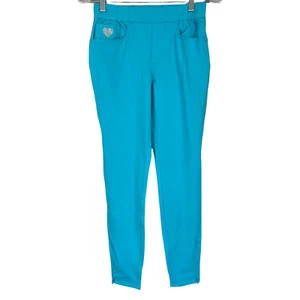 Quacker Factory DreamJeanne Tall Pull-On Legging with Pockets Turquoise XLT Size - Picture 1 of 2