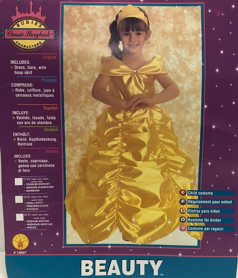 Belleza Clásico Libro de Cuentos Personajes Bella Elegante Disfraz Halloween Niño Foto 1 de 2