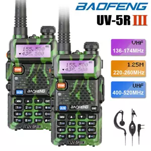 LOTTO RADIO BIDIREZIONALE BAOFENG UV-5R III TRI-BAND 2M/70CM VHF UHF FM - Foto 1 di 23