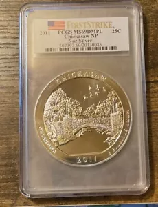 2011 5 oz Silver ATB Chickasaw MS-69 DMPL PCGS (First Strike) - Picture 1 of 3