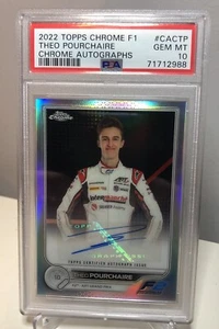 2022 Topps Chrome Formula 1 Theo Pourchaire F2 Autograph PSA 10 GEM MT - Picture 1 of 2